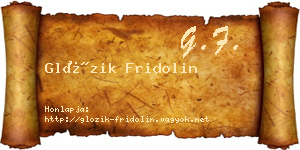 Glózik Fridolin névjegykártya